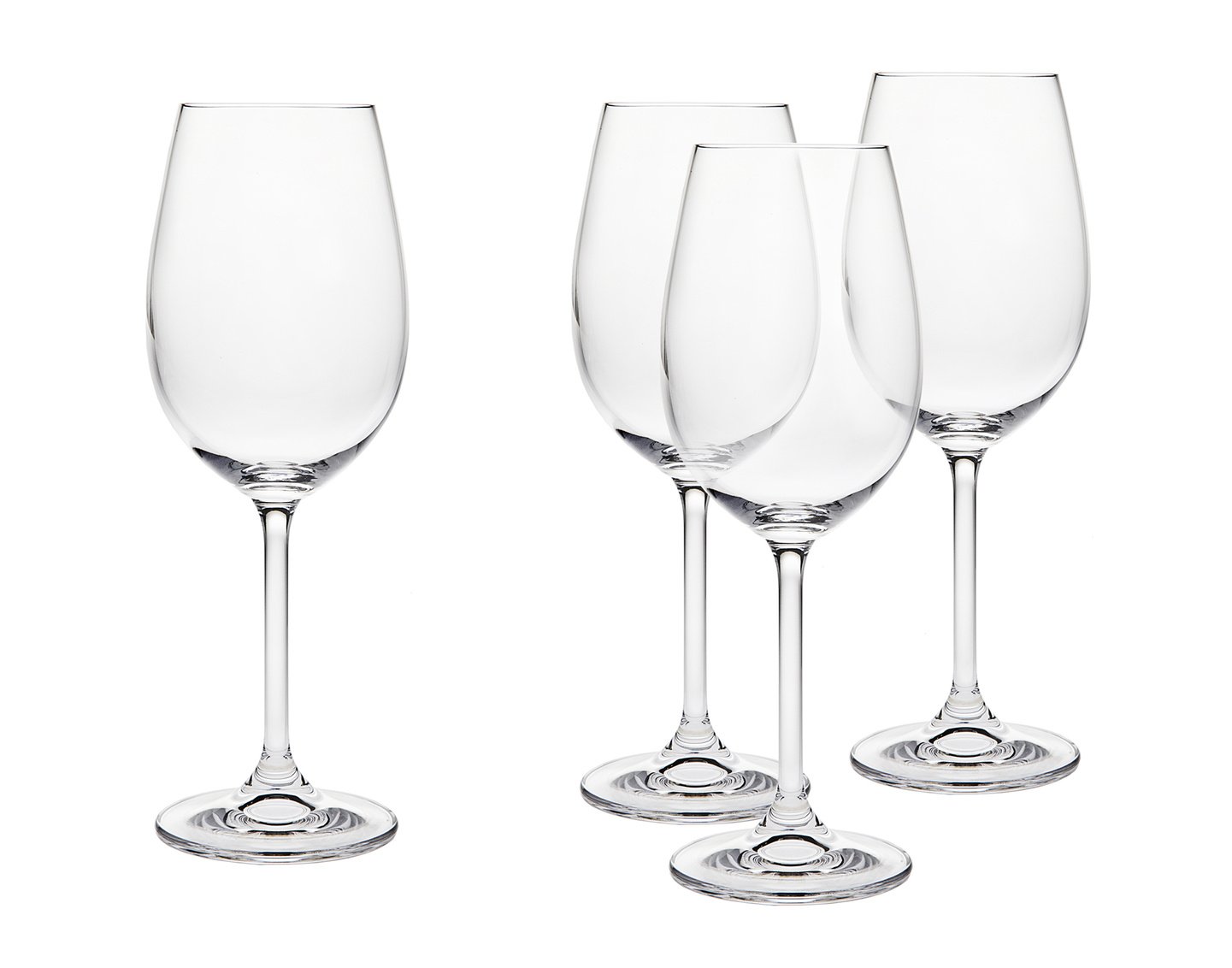 Godinger Wine Glasses, Stem Wine Glass, Champagne Glass, Glass Cup White/Red Wine Glass, 12oz, Set of 4