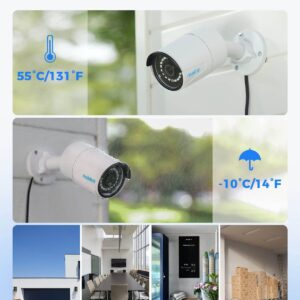 REOLINK 8CH 5MP Home Surveillance & Security Camera System, 4pcs Wired 5MP Outdoor PoE IP Cameras with Person Vehicle Detection, 4K 8CH NVR with 2TB HDD for 24-7 Recording, RLK8-410B4-5MP White