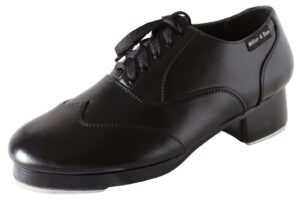 miller & ben tap shoes, triple threat, all black professional tap shoes (40.5 eu)