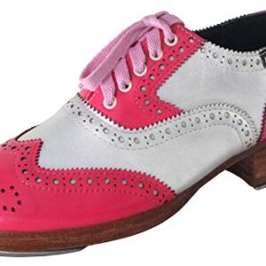 Miller & Ben Tap Shoes, Triple Threat, Pink & Silver Royal Professional Tap Shoes (41 EU)