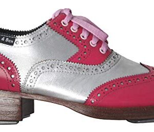 Miller & Ben Tap Shoes, Triple Threat, Pink & Silver Royal Professional Tap Shoes (41 EU)