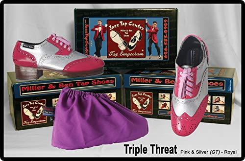 Miller & Ben Tap Shoes, Triple Threat, Pink & Silver Royal Professional Tap Shoes (41 EU)