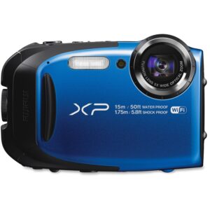 fujifilm finepix xp80 waterproof 16.0 mp digital camera with 2.7-inch lcd (blue) (international model) no warranty