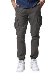 match men's regular fit chino jogger cargo pant (36w x 33l, 6539 army gray)