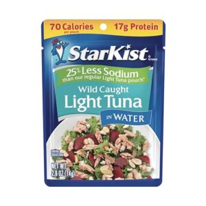 starkist reduced sodium chunk light tuna in water, 2.6 oz, pack of 24