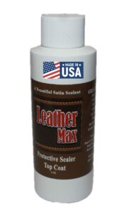 leather max top coat satin finish sealer complete leather clear coat sealer for all your leather goods