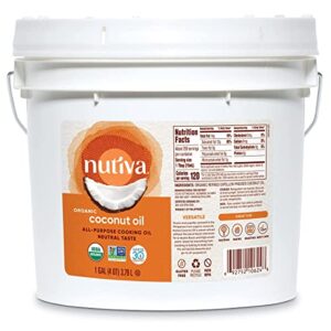 nutiva organic steam refined oil, coconut, 128 fl oz