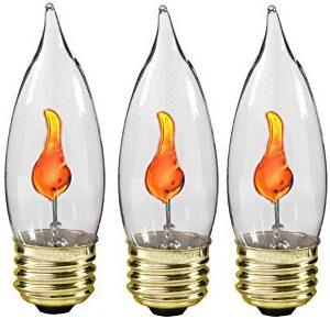 Creative Hobbies® 10J Flicker Flame Light Bulb -Flame Shaped, E26 Standard Base, Flickering Orange Glow - Box of 5 Bulbs