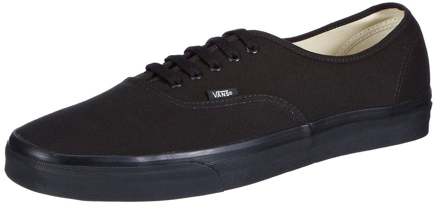 Vans Unisex Authentic Black/Black Canvas VN000EE3BKA Mens 11, Womens 12.5