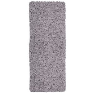 lavish home bath mat - 58x24-inch bathroom runner with non-slip backing - absorbent high-pile chenille memory foam bathroom rug (gray)