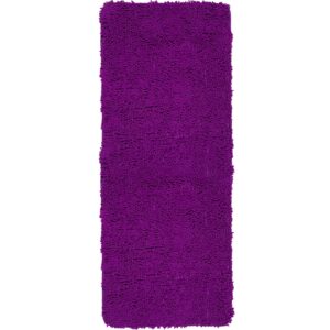 Lavish Home Memory Foam Shag Bath Mat (24x58), Purple