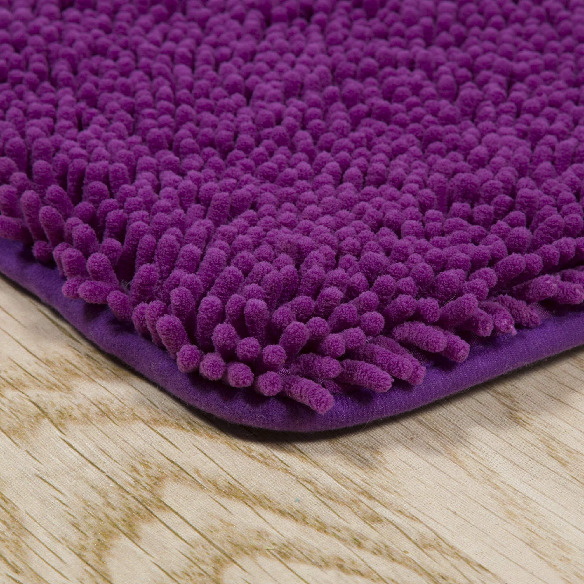 Lavish Home Memory Foam Shag Bath Mat (24x58), Purple