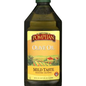 Pompeian Mild Taste Olive Oil, Mild Flavor, Perfect for Roasting & Sauteing, Naturally Gluten Free, Non-Allergenic, Non-GMO, 68 FL. OZ.