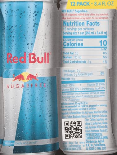 Red Bull Sugarfree, Energy Drink, 8.4-Fl OZ (12 Pack)