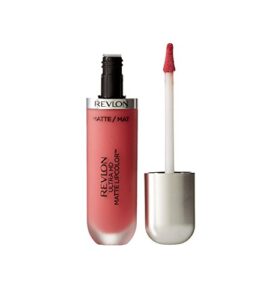 revlon ultra hd matte lipcolor, velvety lightweight matte liquid lipstick in pink, devotion (600), 0.2 oz