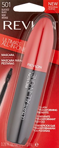 Revlon Mascara, All-in-One Eye Makeup, Volumizing & Lifting Mascara, No Clump, Smudge Proof, Flake Proof, 501 Blackest Black, 0.28 Fl Oz