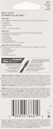 Revlon Mascara, All-in-One Eye Makeup, Volumizing & Lifting Mascara, No Clump, Smudge Proof, Flake Proof, 501 Blackest Black, 0.28 Fl Oz