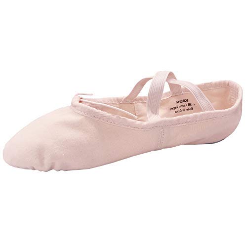 Danzcue Adult Split Sole Canvas Pink Ballet Slipper 8 M US