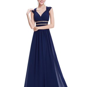 Ever-Pretty Womens Formal Sleeveless V-Neck Long Evening Dress 8 US Navy Blue