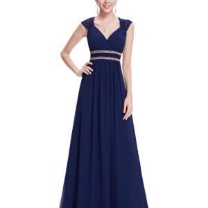 Ever-Pretty Womens Formal Sleeveless V-Neck Long Evening Dress 8 US Navy Blue