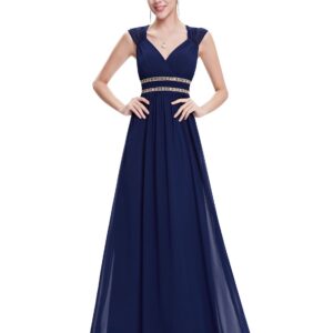 Ever-Pretty Womens Formal Sleeveless V-Neck Long Evening Dress 8 US Navy Blue