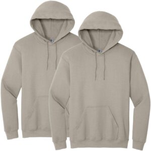 gildan g18500 heavy blend adult unisex hooded sweatshirt 2xl sand - 2 pack