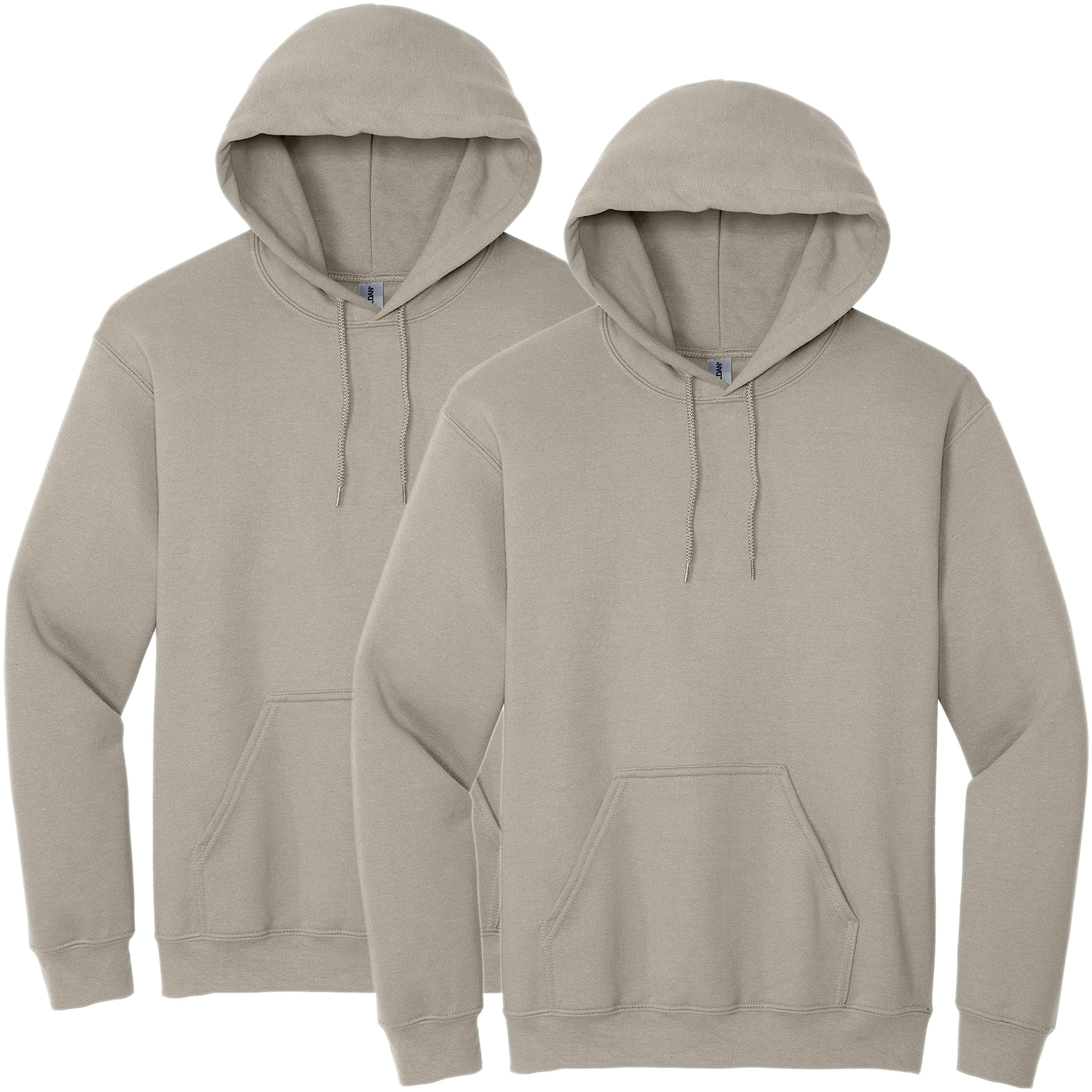 Gildan G18500 Heavy Blend Adult Unisex Hooded Sweatshirt 2XL Sand - 2 Pack