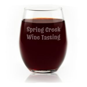 Personalized Stemless Wine Glass Engraved with Your Custom Text