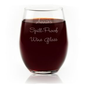 Personalized Stemless Wine Glass Engraved with Your Custom Text