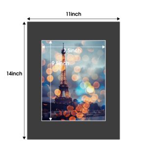 Golden State Art, Acid Free, Pack of 50 11x14 Black Picture Mats Mattes with White Core Bevel Cut for 8x10 Photo