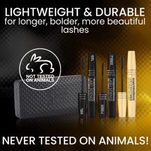 3D Black Mascara for Volume & Length - Eyelash Growth Nourishing Base, Black Mascara Gel & Dry Fibers to create 3D Lengthening Effect. Non-Toxic & Cruelty Free by Simply Naked Beauty