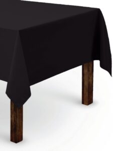 gee di moda rectangle tablecloth - 60 x 102 inch black table cloth for 6 foot rectangle table - heavy duty washable fabric - for 6 ft buffet table, holiday party, dinner, wedding & baby shower