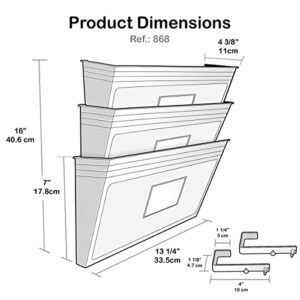 Acrimet Wall Mount Pocket File Organizer Holder (Hangers Included) (Clear Green Color) (3 Pack)