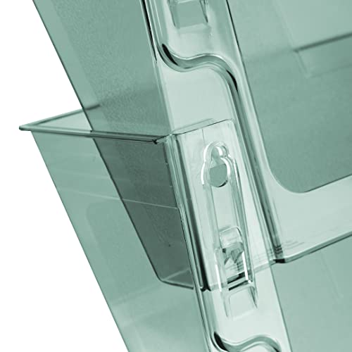 Acrimet Wall Mount Pocket File Organizer Holder (Hangers Included) (Clear Green Color) (3 Pack)