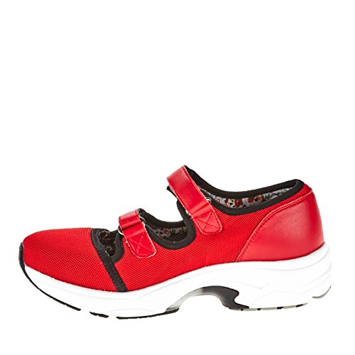 Drew Women's Solo Adjustable Strap All-Day Comfort Walking Shoe with Extra Depth 8.5 M US Red