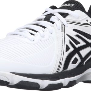 ASICS Women's Gel-Netburner Ballistic Volleyball Shoe, White/Black/Silver, 6.5 M US