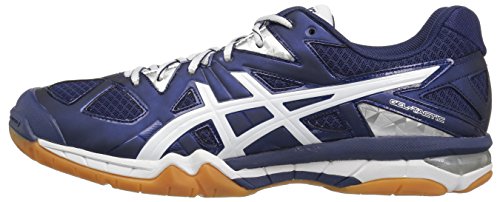 ASICS Women's Gel-Tactic Volleyball Shoe, Estate Blue/White/Silver, 8 M US