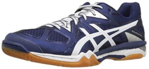 asics women's gel-tactic volleyball shoe, estate blue/white/silver, 8 m us
