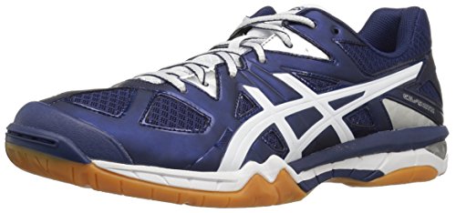 ASICS Women's Gel-Tactic Volleyball Shoe, Estate Blue/White/Silver, 8 M US