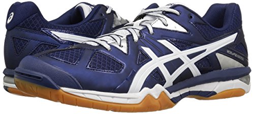 ASICS Women's Gel-Tactic Volleyball Shoe, Estate Blue/White/Silver, 8 M US