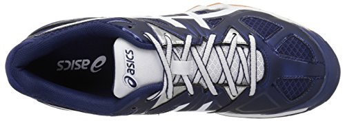 ASICS Women's Gel-Tactic Volleyball Shoe, Estate Blue/White/Silver, 8 M US