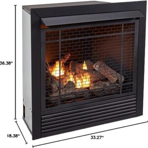 Duluth Forge Dual Fuel Ventless Gas Fireplace Insert, Remote Control, 9 Fire Logs, Use with Natural Gas or Liquid Propane, 32000 BTU, Heats up to 1500 Sq. Ft., Black