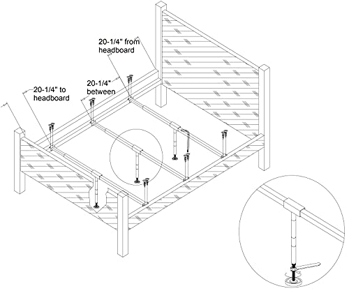 Hospitality Bed No Sag Mattress Slats - Center Support - Universal Size Adjusts from Full to Cal King