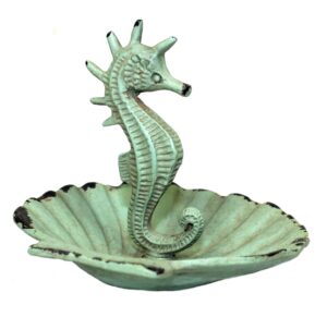 upper deck resin seahorse on shell jewelry tray