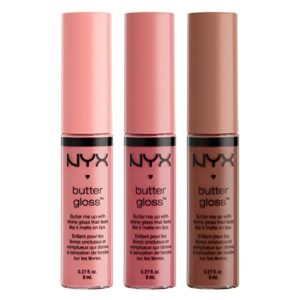 nyx butter lip gloss set 3 (creme brulee, angel food cake and ginger snap)