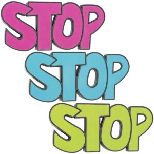 "stop" door stoppers / door wedges, pack of 3