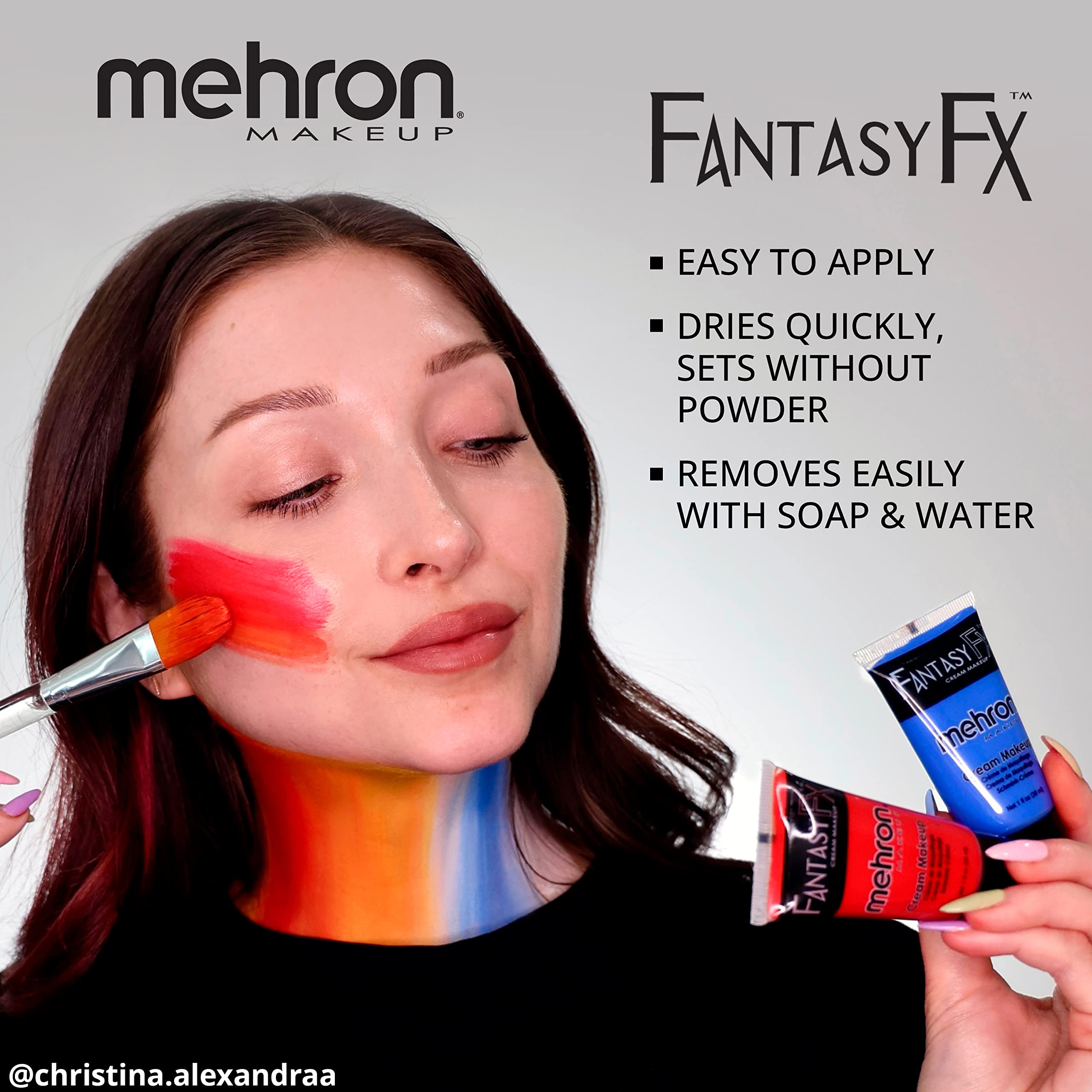 Mehron Makeup Fantasy FX Cream Makeup | Water Based Halloween Makeup | White Face Paint & Body Paint For Adults 1 fl oz (30ml) (White)