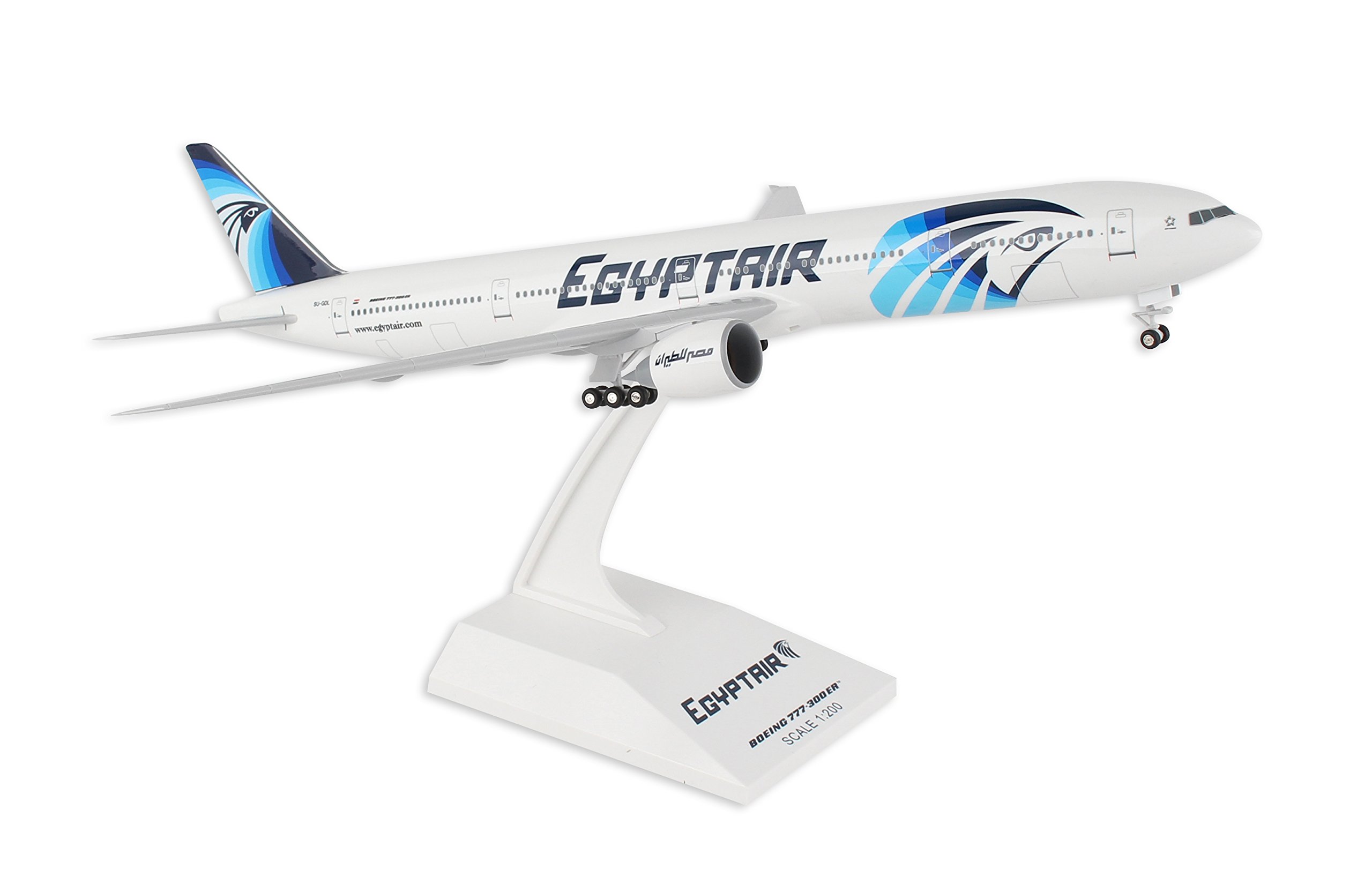 Daron Skymarks Egypt Air 777-300 Airplane Model with Gear Regular SU-GDL (1/200 Scale)