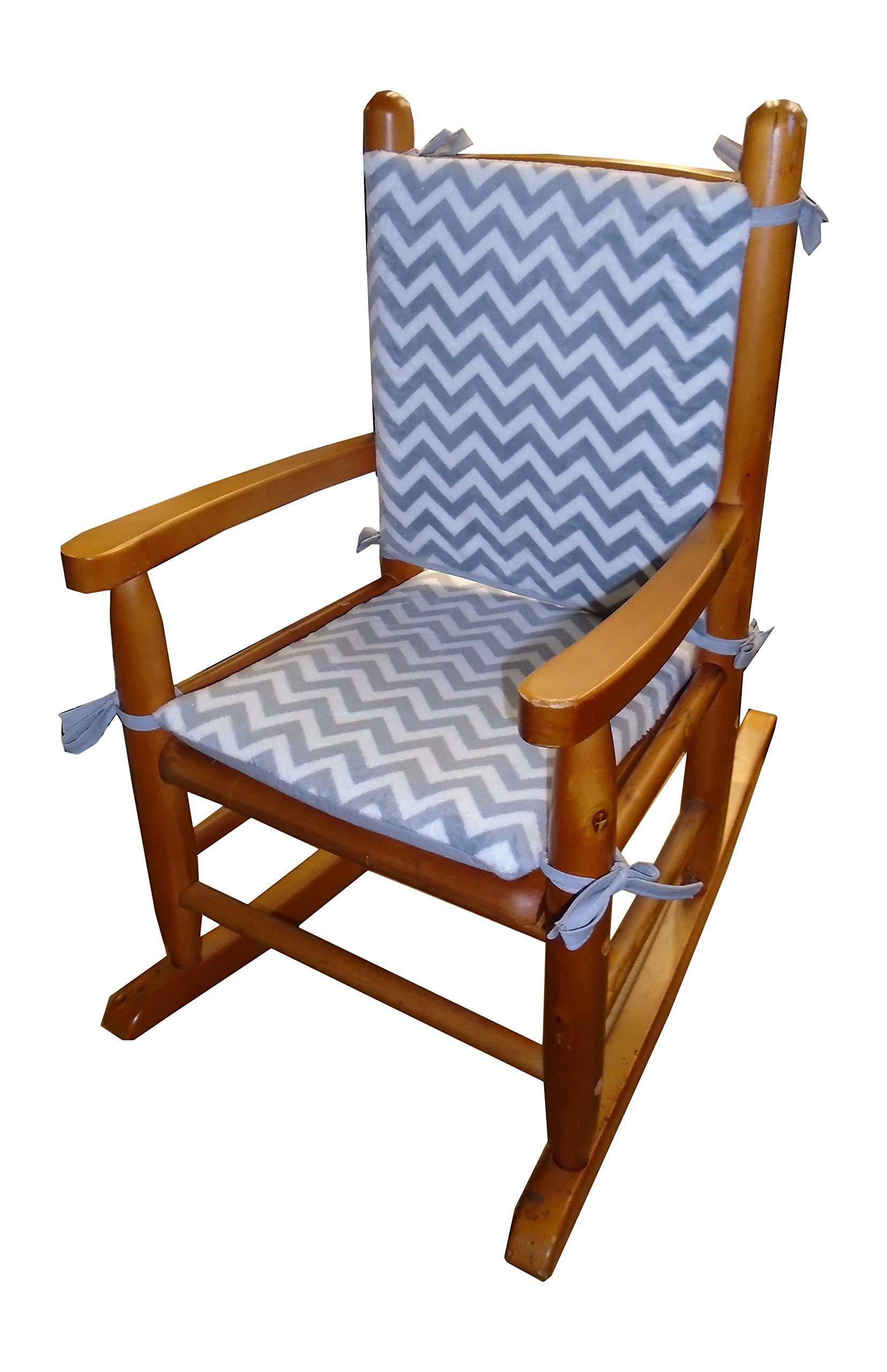 Baby Doll Bedding Minky Chevron Junior Rocking Chair Pad, Grey