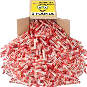 smarties candy - 3.2 pounds - parade throws candy rolls - individually wrapped smartee - original flavor - red bulk candy - goodie bag filler candies - pinata candy